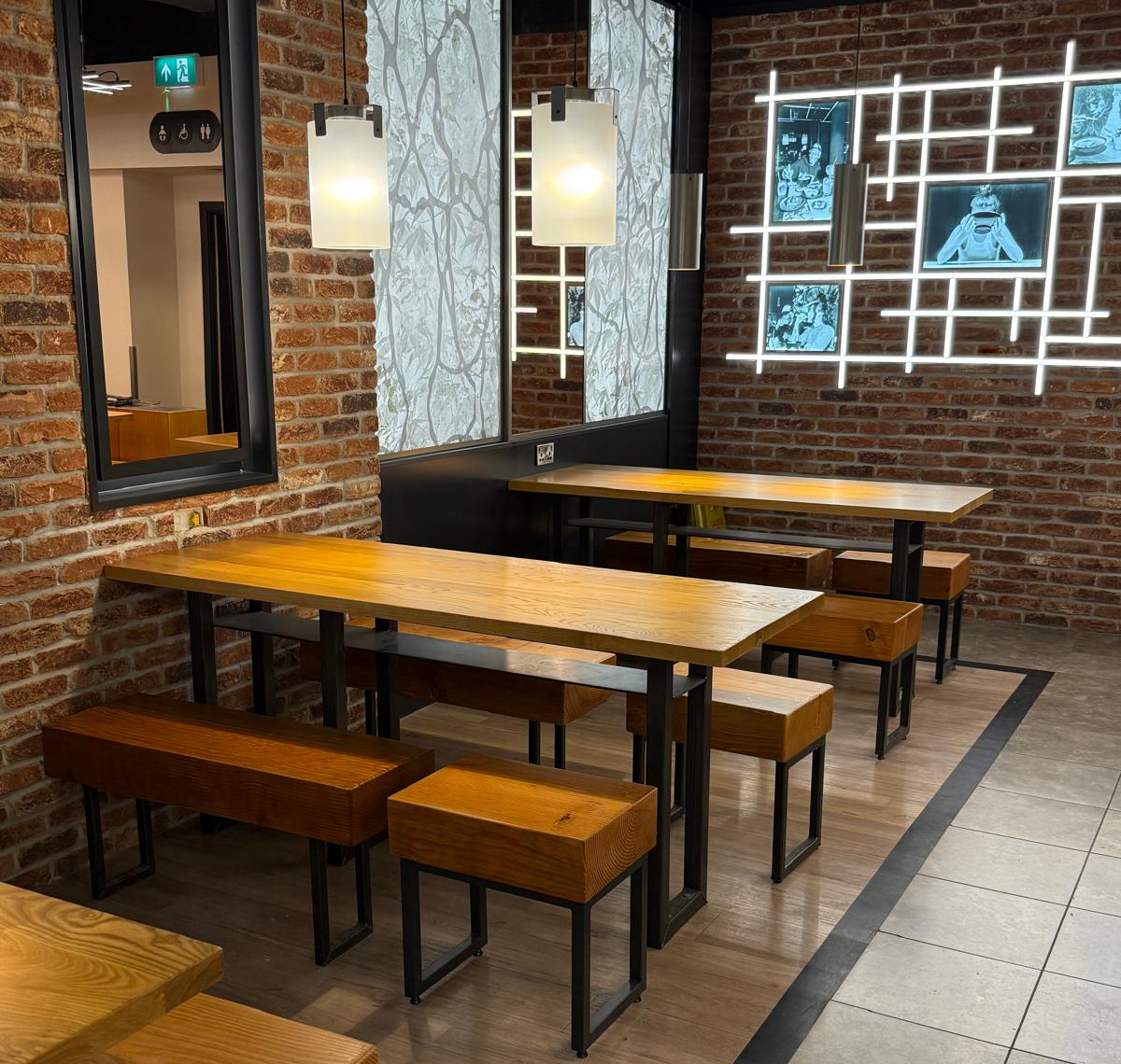 Restaurant stools at Wagamama Cheshire Oaks